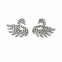 Sparkling swan stud earrings